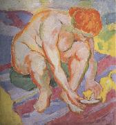 Franz Marc Nude with  Cat (mk34) oil on canvas